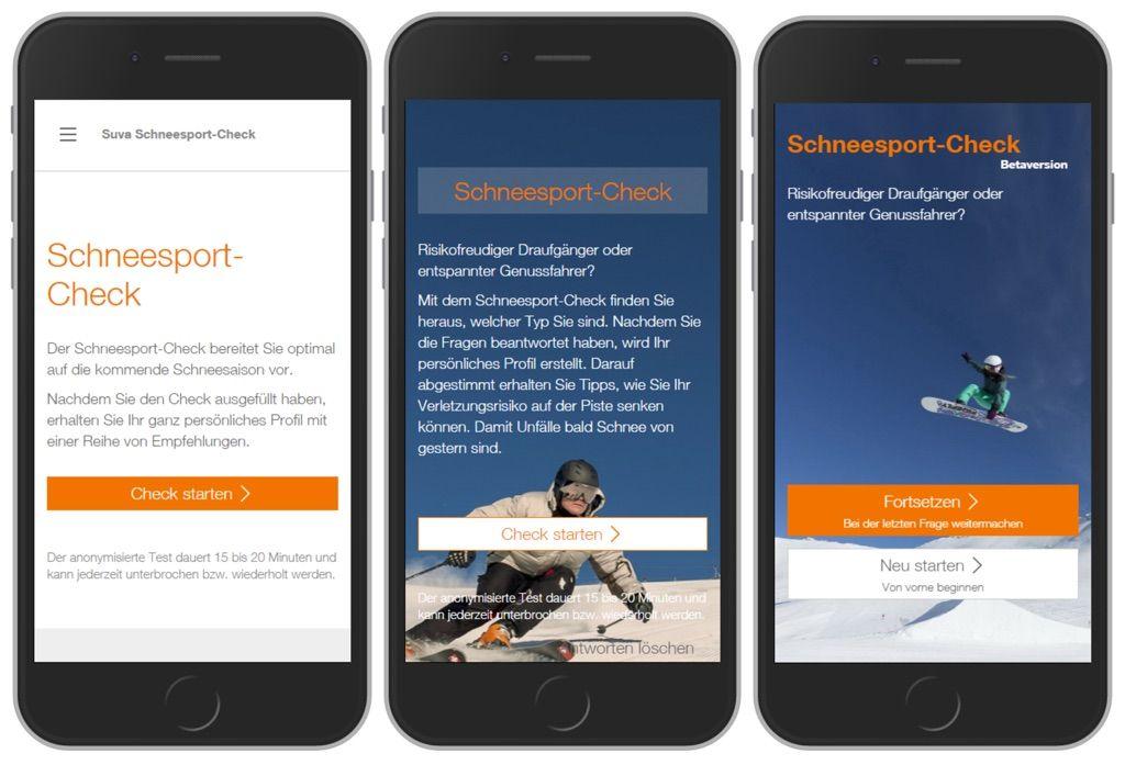 Schneesport-Check Intro Screen