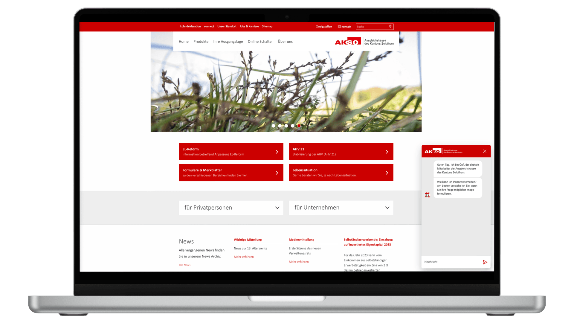 Chatbot für die Ausgleichskasse Solothurn