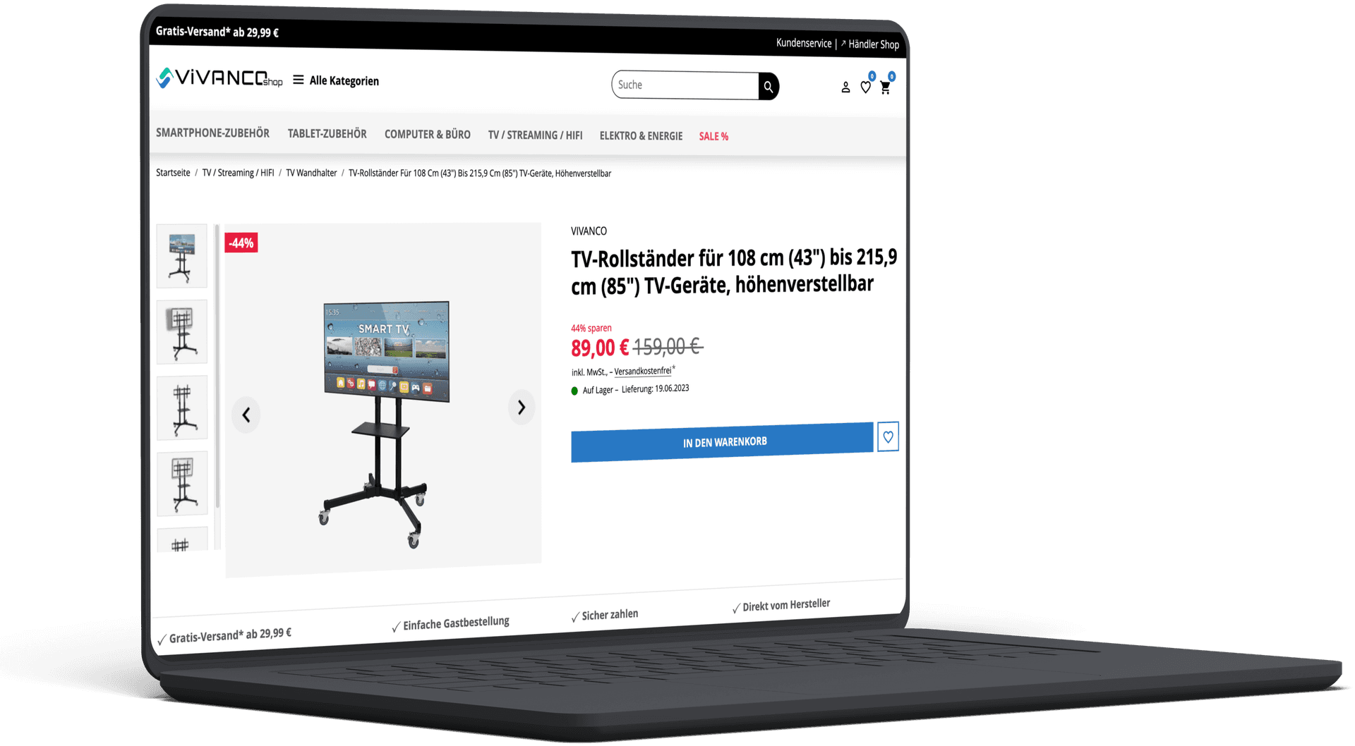 Webshops für Vivanco entwickelt von der Apptiva.