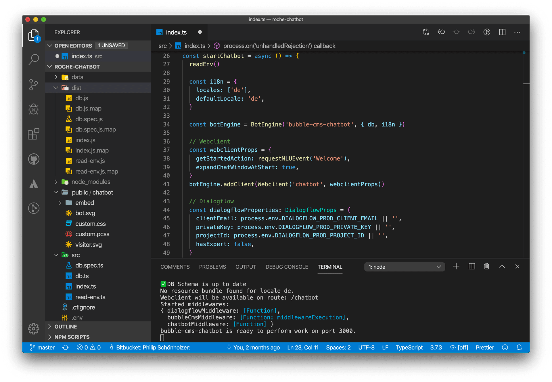 Konfiguration der Chatbot-Engine