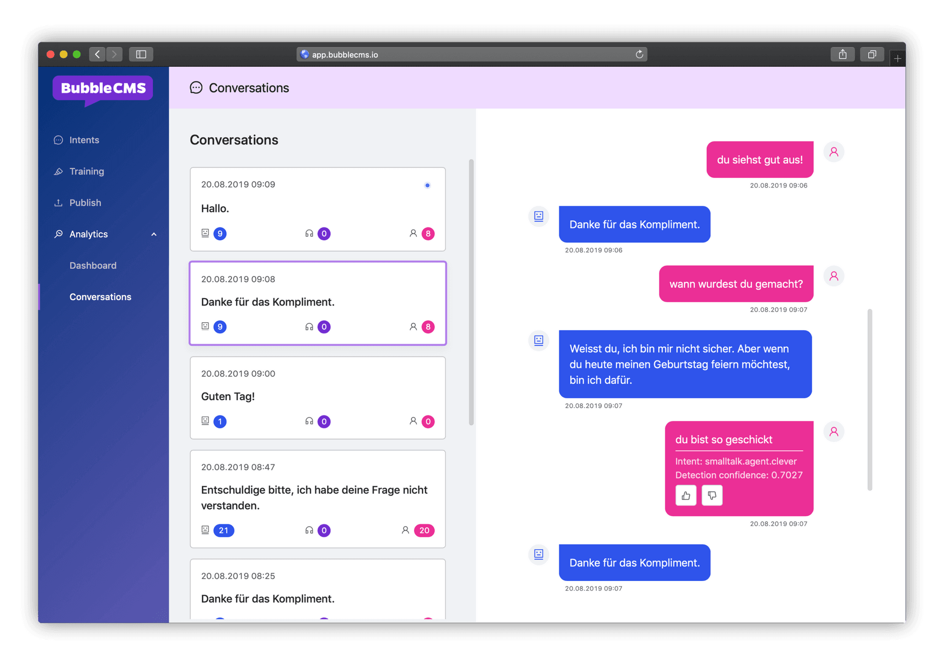 Bubble Chat - Konversationen