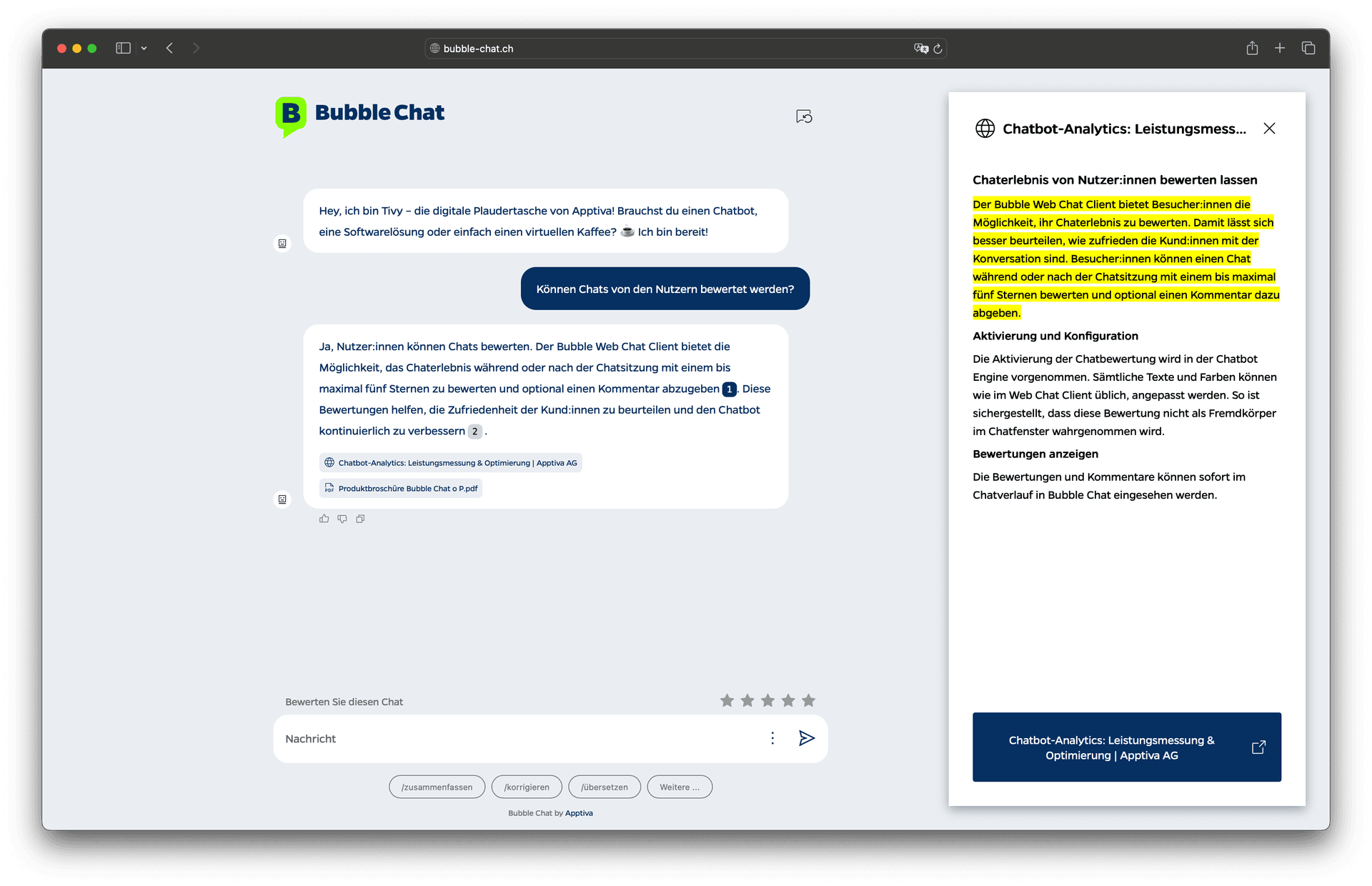 Ab sofort können Antworten mit einem klaren Quellennachweis versehen werden – direkt im Chat, für maximale Nachvollziehbarkeit.