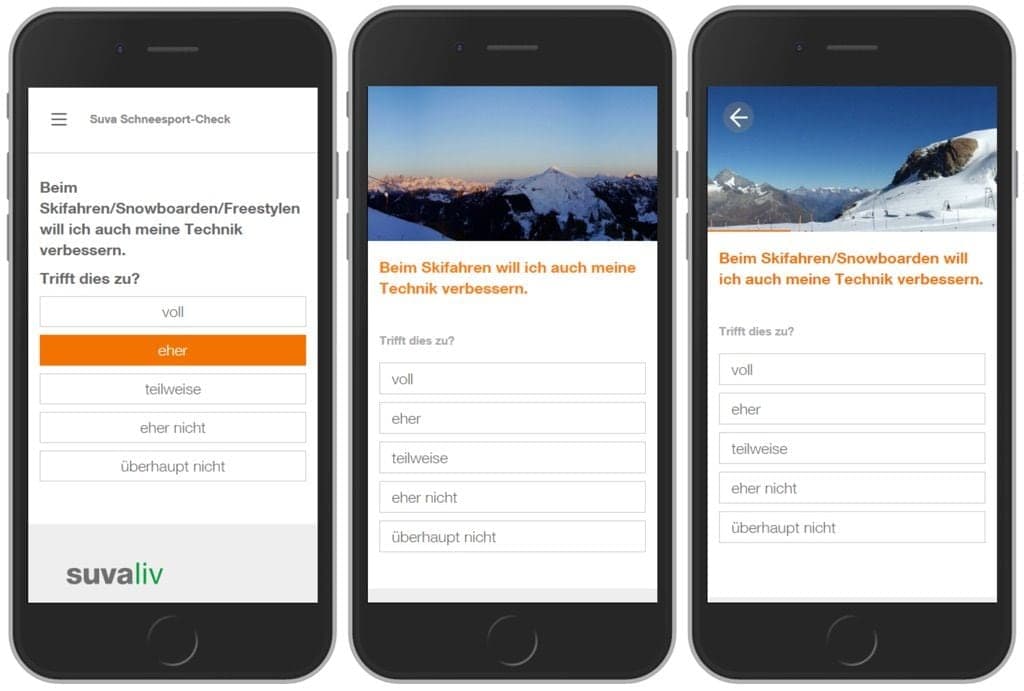 Schneesport-Check Fragen-Screen
