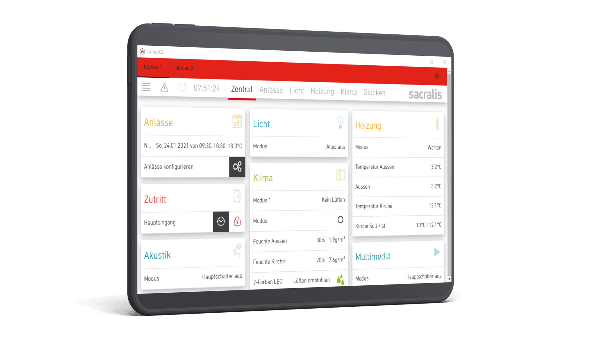 Anwendung, mit der verschiedene Bereiche eines Smart-Homes überwacht und gesteuert werden können.